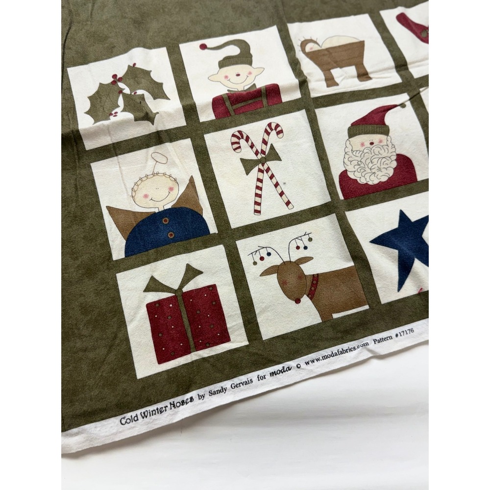 Vintage Fabric Panel Cold Winter Noses Christmas Sandy Gervais Moda Fabrics